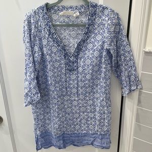 H&M blue and white coverup